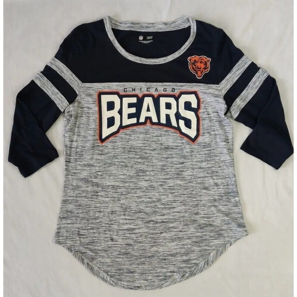 Rhinestone Large Women's NFL Chicago Bears 3/4 Sleeve Shirt - Picture 1 of 8